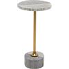Kare Tavolino di design Domero Double Oro, nero/bianco, diametro 25 cm, rotondo, tavolino da salotto, comodino, struttura in acciaio