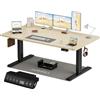 Homall Scrivania Elettrica Regolabile In Altezza, 160 X 80 cm Due Supporti Telescopici Estendibili, Con Piano Diviso In Quattro Parti, Scrivania Per Computer Con Funzione Memoria, Beige e Nero