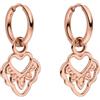 Purelei Heart Shape - Orecchini a cerchio piccolo, impermeabili, piccoli orecchini a cerchio con ciondolo a forma di cuore in acciaio inox, placcato oro 14 K, argento e oro rosa 18 carati, delicati