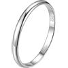 FindChic Anello Donna Argento 925 Anello Semplice 2mm Anello Argento Lucidato Misura 14,5 per Donna e Uomo Fedina Fidanzamento Anello Sottile Semplice Liscio Confezione Regalo