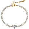 Bellitia Jewelry Braccialetto Tennis da Donna con Acciaio Inossidabile Catena Regolabile, alla Moda, ipoallergenico, con zirconi, Idea Regalo