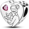 Unique Charm Cuore Madre e Figlio in Argento 925 per Pandora