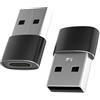 Magnet Adattatore USB-A a USB-C Femmina - Confezione da 2 - USB 2.0 per Ricarica e Trasferimento Dati - Compatibile con PC, Smartphone e Dispositivi Tipo-C - Magnet