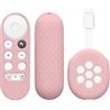 kwmobile 2X Custodia Silicone Compatibile con Google Chromecast 2020 4K (Not for New-Generation) - Cover Protettiva Salva Telecomando TV Antiscivolo Softcover Rosa Antico
