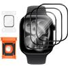 Lutree Pellicola Protettiva per Apple Watch Series 11 46mm, 3 Pezzi HD Anti Graffio Facile da Installare Flessibile Film, 3D Piena Copertura Anti-Impronte Protezione Schermo