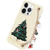 Yoedge Natale Cover con Cordino per iPhone 15 Pro 6,1, Natalizia Custodia con Laccio Tracolla Aesthetic Natalizie Albero di Natale Disegni, Silicone TPU Corda Natalizie Case, Pupazzo di neve
