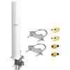Maswell 4X4 MIMO Antenna LTE per IoT M2M, Omni 700-6000 MHz | 4G+ LTE 5G NR | WiFi 6 Bluetooth WiMAX Zigbee | SMA-Maschio e TS9, Bassa Guadagno 3dBi, Non adatta per gare di velocità