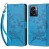 KENHONER Custodia per Oppo A77 5G/A57S Cover, Blu | Portafoglio in Pelle PU Retro, Antiurto Flip, Slot per Schede, Funzione Stand, Chiusura Magnetica