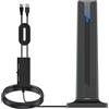 Vyzio TVDIGI Antenna TV Digitale da Interno Amplificata, Antenna TV Interna ad Alto Guadagno 25dBi, Antenna Digitale Terrestre VHF/UHF, Cavo da 4,9 m, Supporto 4K Full HD 1080p