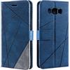 SONWO Cover per Galaxy J7 2016, Flip Caso in PU Pelle Case Cover Portafoglio Custodia per Galaxy J7 2016, [Kickstand] [Slot per Schede], Blu
