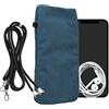 kwmobile Custodia Velluto a Coste con Chiusura Magnetica per Smartphone XXL - 7 - Portacellulare Tracolla - Borsa Porta Cellulare da Collo Universale