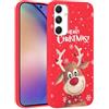 Yoedge Natale Cover compatibile con Samsung Galaxy A15 4G/5G 6,5, Custodia in Silicone Ultra Sottile Rosso con Cartoon Natalizie Disegni, Morbida Antiurto Protettiva Case per Samsung A15, Cervo 10