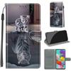 KENHONER Custodia per Samsung Galaxy A51, gatto e tigre | Portafoglio Pelle PU, Magnetica, Resistente Agli Urti, Scomparto Carte Credito, Pieghevole, Flip Libro, Motivo
