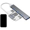 Wusideday Hub USB, splitter dati multiuso a 4 porte, adattatore USB portatile, estensore splitter hub USB 3.0, espansore multiporta per laptop, audio, stampante, controller di gioco