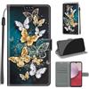 KENHONER Custodia per Samsung Galaxy A14 5G/4G, Farfalla | Portafoglio Pelle PU, Magnetica, Resistente Agli Urti, Scomparto Carte Credito, Pieghevole, Flip Libro, Motivo