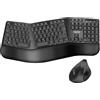 LogiLink Set di mouse ergonomico con tastiera divisa (con 13 tasti multimediali)