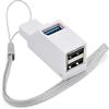 fxwtich Hub USB 3.0 Super Speed USB 3.0 Splitter USB multifunzionale portatile a 3 porte per laptop Trasferimento dati ad alta velocità Plug-and-Play Espansore USB wireless Bianco