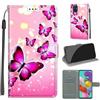 KENHONER Custodia per Samsung Galaxy A51, Farfalla | Portafoglio Pelle PU, Magnetica, Resistente Agli Urti, Scomparto Carte Credito, Pieghevole, Flip Libro, Motivo