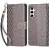 KENHONER Custodia per Samsung Galaxy A55 5G Cover, Grigio | Portafoglio in Pelle PU Retro, Antiurto Flip, Slot per Schede, Funzione Stand, Chiusura Magnetica