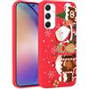 Yoedge Natale Cover compatibile con Samsung Galaxy A25 5G 6,5, Custodia in Silicone Sottile Rosso con Cartoon Natalizie Disegni, Morbida Antiurto Protettiva Case per Samsung A25 5G, Babbo Natale 1