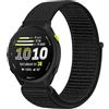 GIOPUEY Nylon Cinturini Compatibile con Garmin Forerunner 70, Traspirante Sport Loop Cinturino in Morbido Nylon Intrecciato, Donne Uomo - Black