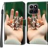 PHINIENLAND Cover per Honor 400 Smart 4G/5G custodia portafoglio Gatto | 3 scomparti carte, 1 tasca banconote, Chiusura magnetica, Supporto, Pelle PU flip cover per Honor 400 Smart
