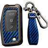 KUNIO Custodia pieghevole per chiave adatta per Ford Fiesta Focus MK2 C-Max B-Max Eco Sport Escort Tourneo Courier Ecosport Custodia protettiva in metallo cover portachiavi a 3 tasti A blu