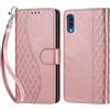 KENHONER Custodia per Samsung Galaxy A50 Cover, Oro rosa | Portafoglio in Pelle PU Retro, Antiurto Flip, Slot per Schede, Funzione Stand, Chiusura Magnetica