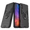 MaiJin Compatibile con Xiaomi Mi Redmi 9A, Redmi 9AT Cover, Custodia Armor Anello Cavalletto (Funziona con il Supporto Magnetico per Auto) Case Paraurti (Nero)