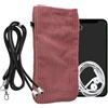 kwmobile Custodia Velluto a Coste con Chiusura Magnetica per Smartphone XXL - 7 - Portacellulare Tracolla - Borsa Porta Cellulare da Collo Universale