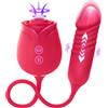 SuperLove Sucking & Thrusting Double Ended Vibrating Dildo Red