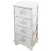 milani home - mobiletto in legno con 4 cassetti, bianco, stile shabby chic, 37 x 28 x 73 cm
