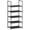 WOLTU Scarpiera, Porta Scarpe a 5 Livelli, Scaffale Stretto per Corridoio/Soggiorno/Corridoio, Struttura in Metallo, Ripiani Compatti e Rimovibili, 41x28x89cm, Nero