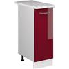 Vicco Colonna dispensa cucina R-Line, Rosso lucido, 30 cm | 1 anta estraibile · Piano di lavoro incl. · Piedini regolabili in altezza · 2 Ripiani · ✓ Liberamente combinabile
