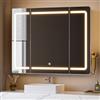 Hzuaneri Specchio Bagno Contenitore, Illuminazione a LED,16,5 x 100 x 75 cm