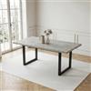 JIEXI Set tavolo da pranzo allungabile, 130-170 cm, grigio, in MDF, con gambe in metallo, per cucina e soggiorno