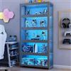Cvvovilx Vetrina con ante in vetro acrilico, 5 piani da collezione organizer per giocattoli, ufficio, sala giochi, soggiorno (grigio)
