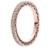 PANDORA Signature Anello con cuori brillanti placcato in oro rosa 14 carati con zirconi cubici trasparenti, 48