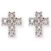 Amen Orecchini in argento 925 Amen Collezione Rosari, colore rodio, taglia unica, orecchini a lobo con zirconi bianchi