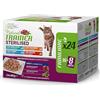 TRAINER NATURAL GATTO UMIDO STERILIZZATO ADULT MERLUZZO TACCHINO TONNO MANZO MULTIPACK 24 X 85 G BUSTINA