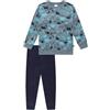 Schiesser Jungen Schlafanzug Set Pyjama Warme Qualitäten Frottee-Fleece-Interlock-Größe 92 bis 140 Pigiama, Mineral_181861, Bambini e Ragazzi