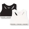 Calvin Klein Bambina Bralette Confezione da 2 con Fascia con Logo, Rosa (Pvhblack/Brightwhite), 8-10 Ans