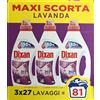 Dixan Detersivo Liquido per Bucato, Profumazione Lavanda - 3 confezioni da 27 Lavaggi Maxi scorta 81 lavaggi