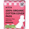 Pixie Cup Pixie Assorbenti Notturni Ultra Sottili Extra Lunghi in Cotone Biologico per Donna - Massima Assorbenza con Ali - Anti Perdite, Ipoallergenici, Senza Profumo, Post Parto - 12 Pezzi