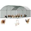 VEVOR Grande Pollaio in Metallo 3 x 6 x 2 m da Esterno, Recinto Polli con Copertura Impermeabile, Tetto a Cupola, con Serratura, per Fattoria Anatre Quaglie Conigli Galline Pollame uso Commerciale