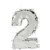 Boland - Pignatta dei numeri, 25 x 16 x 5 cm, numero lucido per anniversario e compleanno, numero, argento, decorazione, gioco da festa