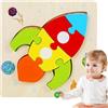 higyee Puzzle con animali in legno per bambini,Puzzle con animali in legno, Gioco di puzzle dei cartoni animati, creativi con per bambini 4 ai 6 anni, giocattolo puzzle in