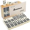 Smilejoy Set domino per adulti, doppio nove Domino Set per giochi da tavolo classici, Domino Double 9 per giochi di famiglia con custodia in legno naturale con spinner 55 pezzi