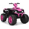 RELAX4LIFE 12V Moto Fuoristrada Elettrica Cavalcabile da Spiaggia per Bambini, Avvio Graduale a Trazione Posteriore, 2 Velocità e Direzione Avanti/Indietro, Funzione FM e Bluetooth (Rosa)