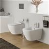 Parama Sanitari sospesi in ceramica bianco opaco vaso rimless sedile soft-close e bidet | Sydney